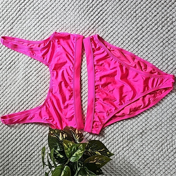Hot Pink Laguna Low Scoop, High Cut Bikini Swimsuit, NWT, Size XL - Picture 4 of 6